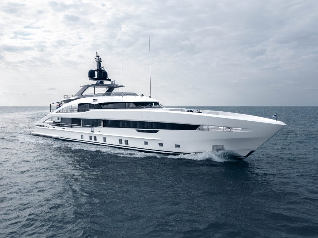 The 49.98-metres long motor yacht Aquamarine.
