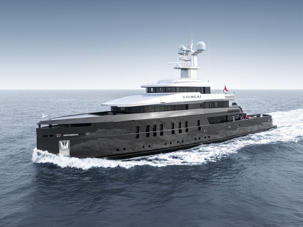 The 54.90-metres long motor yacht Shinkai.