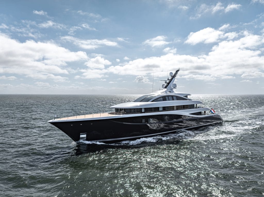 The 79.95-metres long motor yacht Faith.