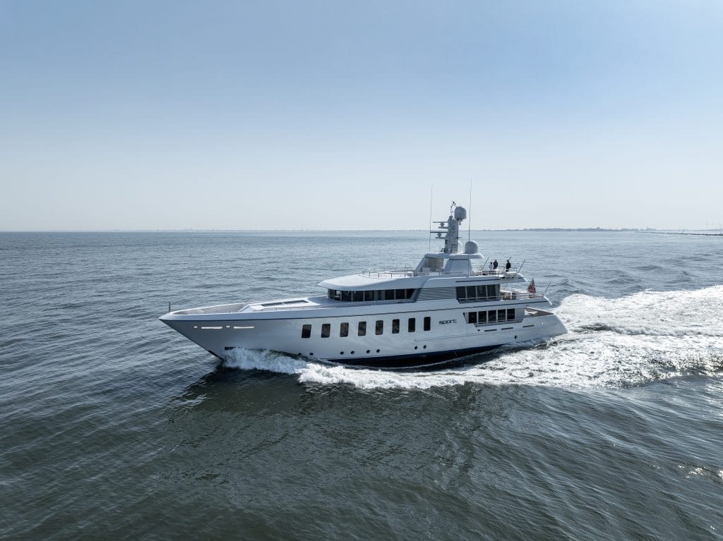 The 44.65-metres long motor yacht Sport.