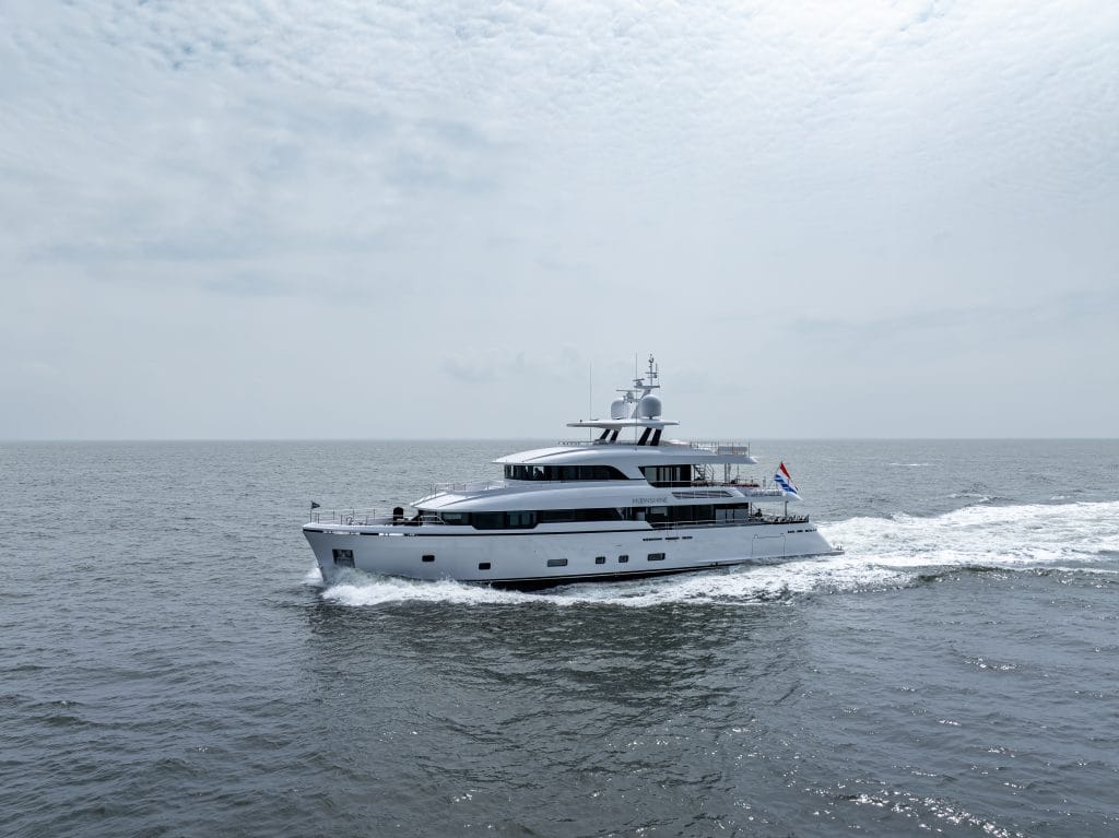 The 36.30-metres long motor yacht Moonshine.