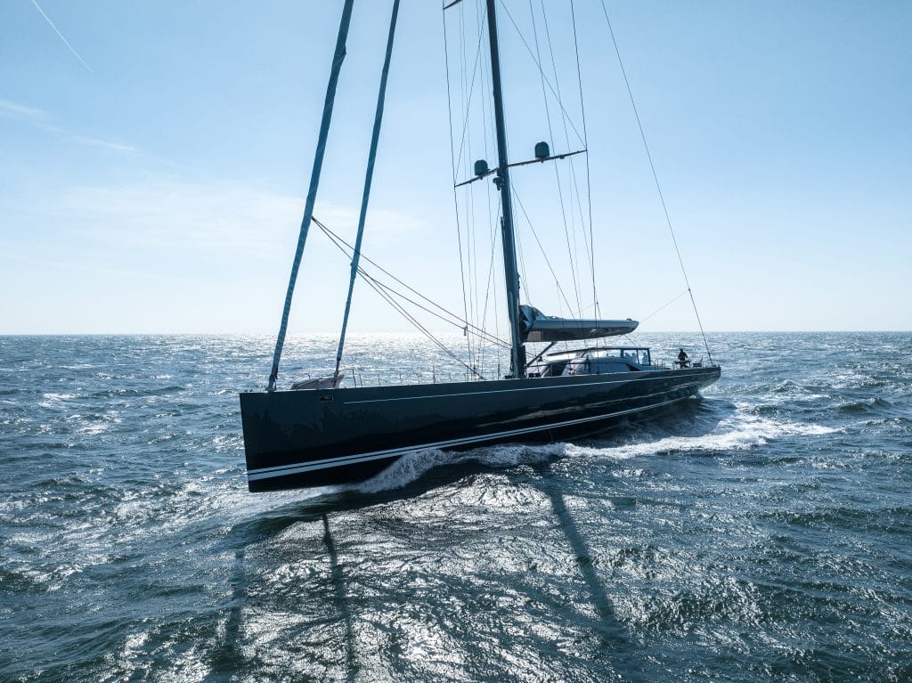 The 46.8-metres long zeil yacht Nilaya.