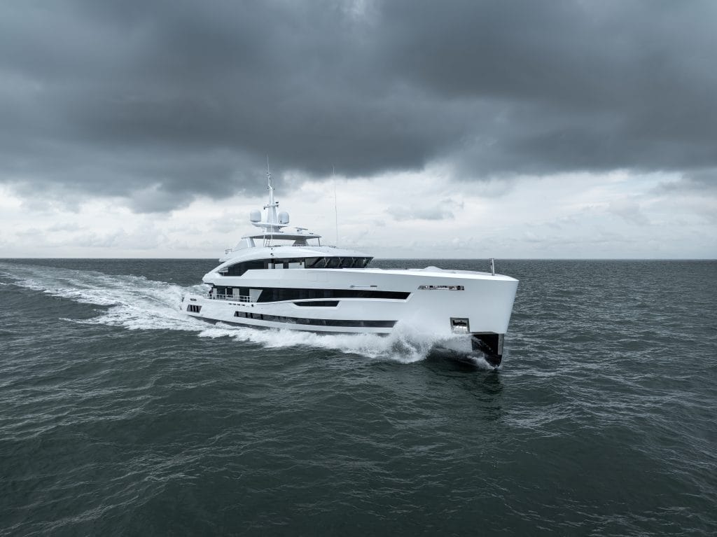 The 56.7-metres long motor yacht Santosha.