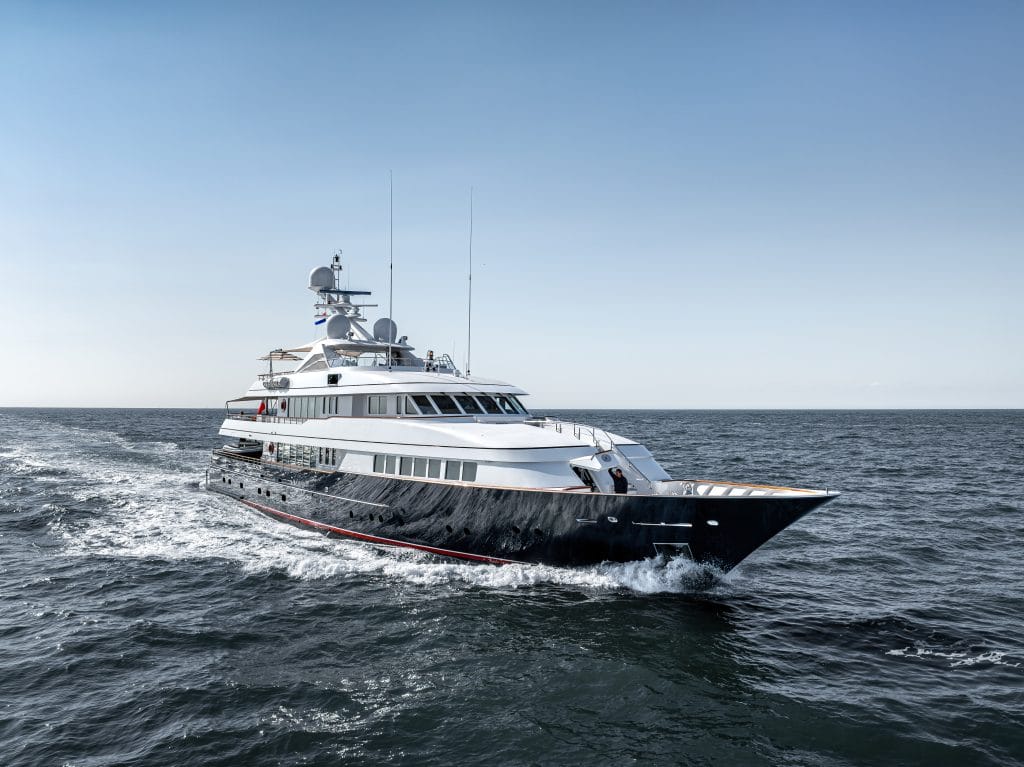 The 47.10-metres long motor yacht Berilda.